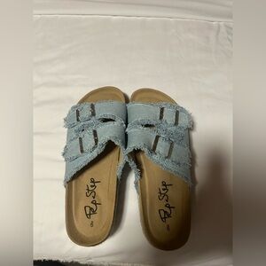 Blue Frayed Women's Sandals